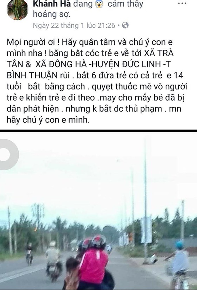 Dân Bình Thuận hoang mang vì thông tin 6 trẻ bị bắt cóc - Ảnh 1.