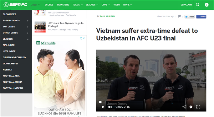 Truyền thông nước ngoài ca ngợi đội bóng dũng mãnh U23 Việt Nam - Ảnh 2.