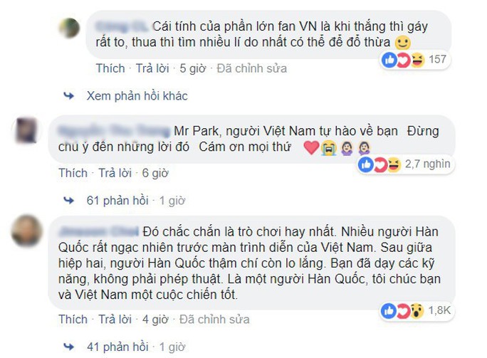 CĐV quá khích tranh cãi trên Facebook giả mạo HLV Park Hang Seo - Ảnh 2.