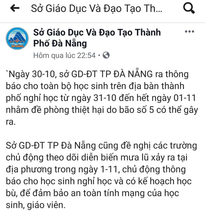 Giả công văn Sở GD-ĐT để thông báo cho học sinh toàn Đà Nẵng nghỉ học - Ảnh 1.