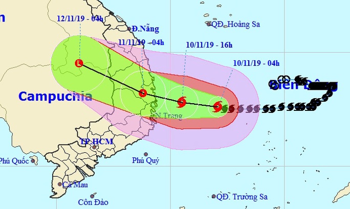  Bão số 6 giật cấp 13 áp sát, đêm nay đổ bộ vào Quảng Ngãi-Khánh Hòa  - Ảnh 1.