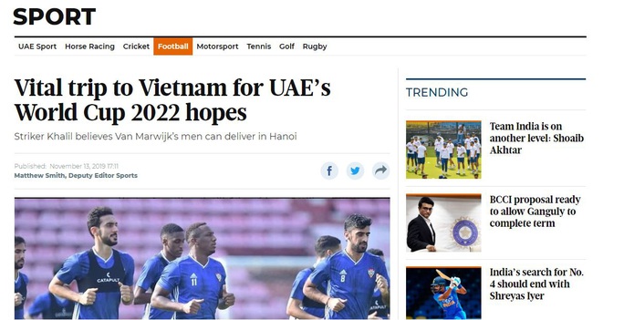 Báo UAE lo ngại cho tuyển quốc gia khi làm khách đến Việt Nam - Ảnh 1.