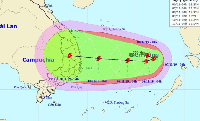 Bão số 6 di chuyển dị thường, khả năng giật cấp 13 vào Nam Trung bộ - Ảnh 1.