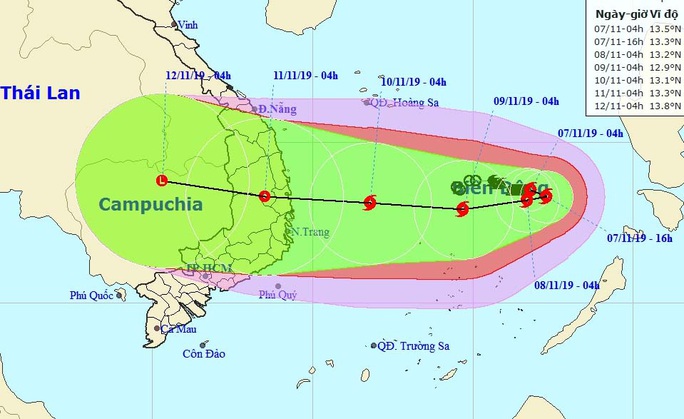 Bão số 6 đổi hướng 180 độ, giật cấp 13-14 hướng vào Nam Trung bộ - Ảnh 1.