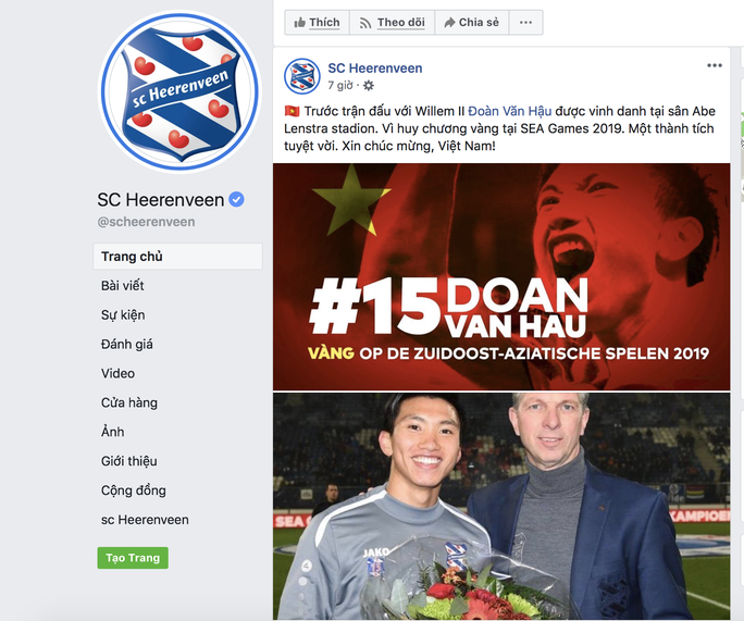 Văn Hậu được vinh danh ở Heerenveen vì thành tích SEA Games 30 - Ảnh 2.