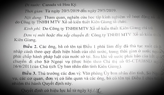 Thực hư Kiên Giang cử cán bộ sắp về hưu đi học tập kinh nghiệm xổ số ở nước ngoài - Ảnh 2.