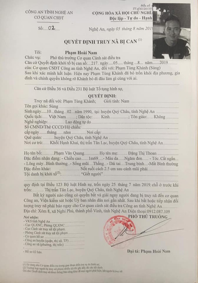 Truy nã 2 đối tượng dùng hung khí truy sát một thanh niên đến chết trong đêm - Ảnh 2. Truy nã 2 đối tượng dùng hung khí truy sát một thanh niên đến chết trong đêm - Ảnh 2.