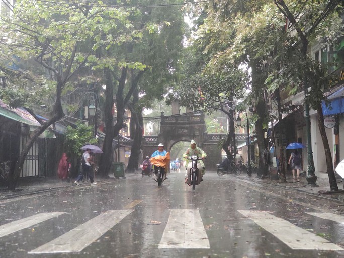 Hà Nội: Mưa rất to, cây cối đổ la liệt do ảnh hưởng bão số 3 - Ảnh 2. Hà Nội: Mưa rất to, cây cối đổ la liệt do ảnh hưởng bão số 3 - Ảnh 2.
