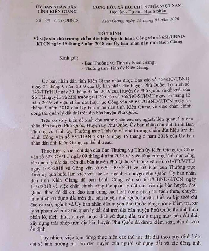 Kiên Giang xin chủ trương bỏ lệnh tạm dừng phân lô, tách thửa ở Phú Quốc - Ảnh 1. Kiên Giang xin chủ trương bỏ lệnh tạm dừng phân lô, tách thửa ở Phú Quốc - Ảnh 1.