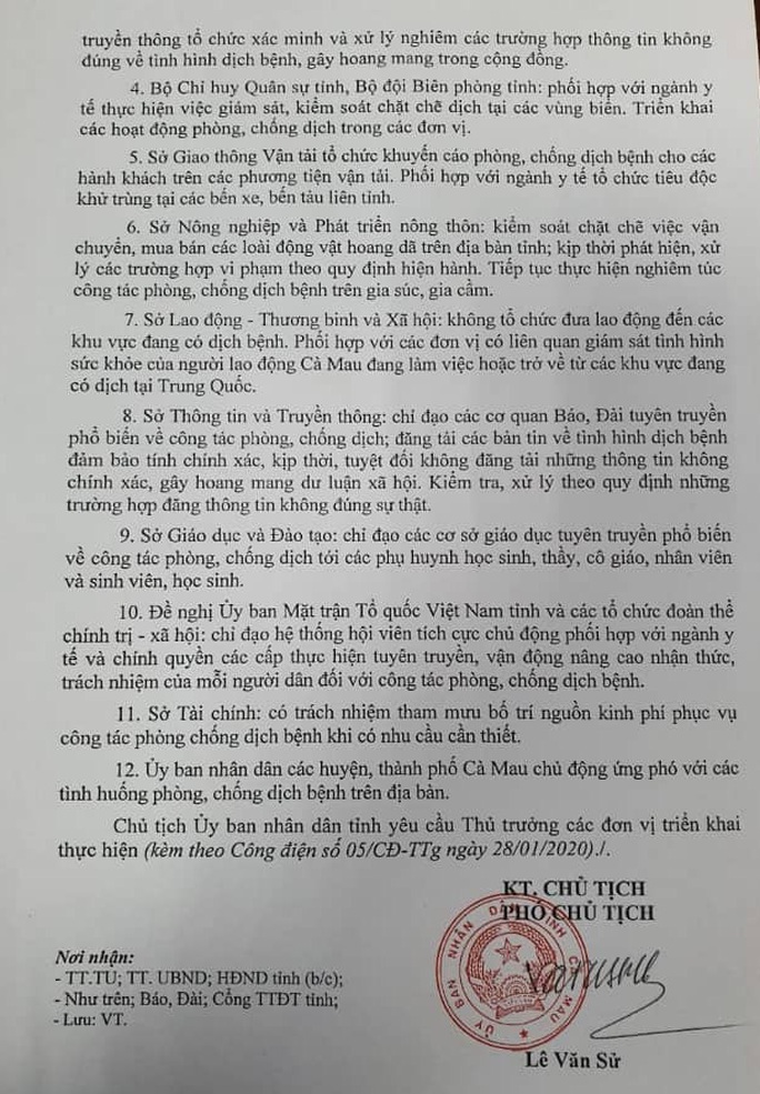 Chủ tịch Cà Mau khuyến nghị hạn chế di chuyển du khách Trung Quốc trước dịch corona - Ảnh 2. Chủ tịch Cà Mau khuyến nghị hạn chế di chuyển du khách Trung Quốc trước dịch corona - Ảnh 2.