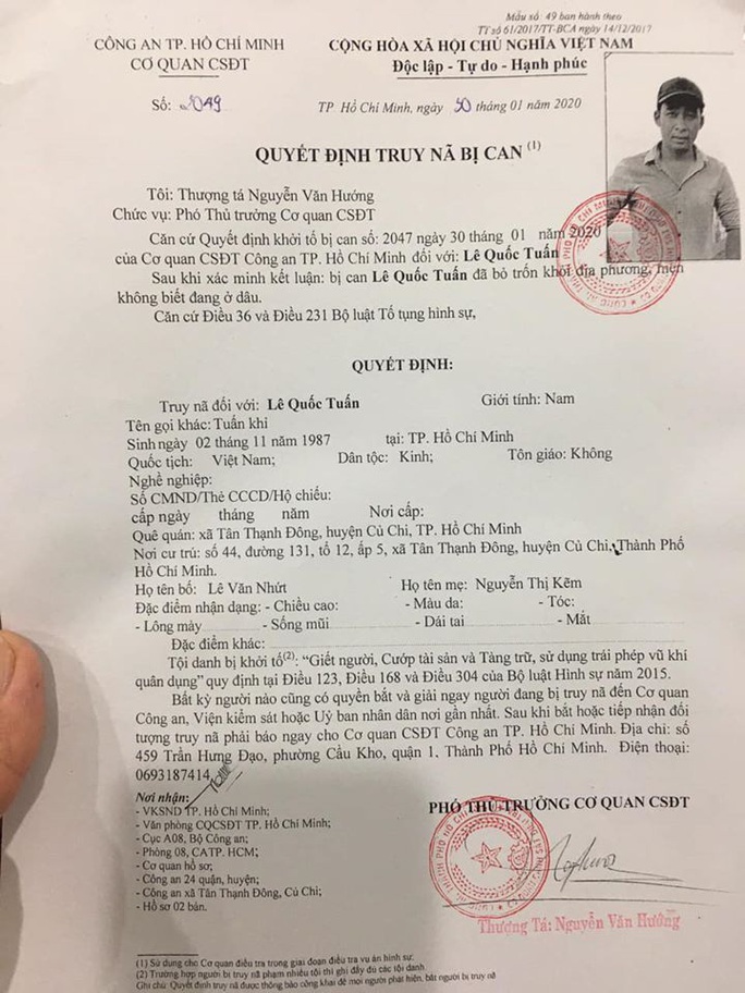 Công an Bình Dương đề nghị người dân cảnh giác với nghi phạm bắn người ở Củ Chi - Ảnh 3. Công an Bình Dương đề nghị người dân cảnh giác với nghi phạm bắn người ở Củ Chi - Ảnh 3.
