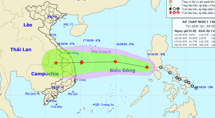 Áp thấp nhiệt đới khả năng mạnh lên thành bão hướng vào miền Trung - Ảnh 1.