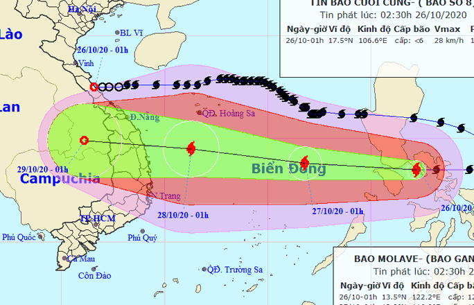 Bão Molave giật cấp 15 hướng vào Đà Nẵng - Phú Yên - Ảnh 1.