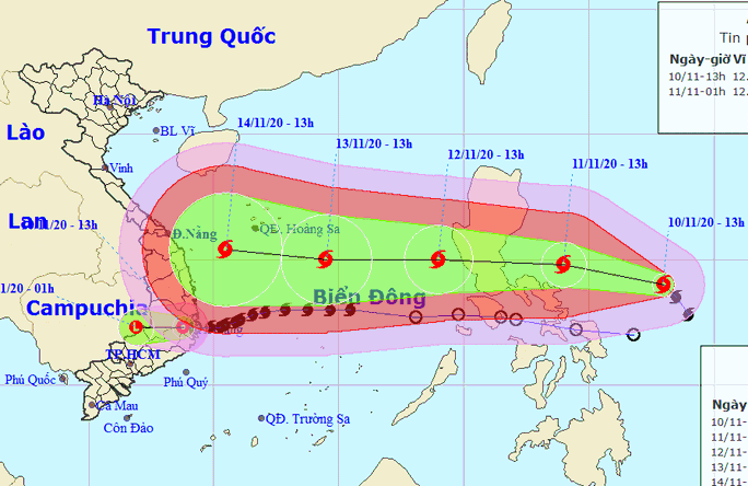 Bão Vamco sắp vào Biển Đông, giật tới cấp 15 nhằm hướng miền Trung - Ảnh 1.