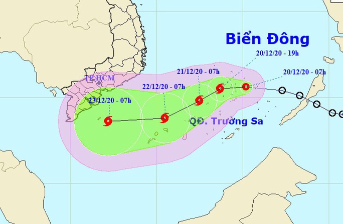 Áp thấp nhiệt đới vào Biển Đông, cả Nam bộ bị ảnh hưởng - Ảnh 1.