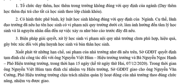 Vụ nữ sinh lớp 10 uống thuốc tự tử ở An Giang: Đình chỉ công tác hiệu trưởng - Ảnh 1.