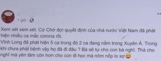 Mời cô gái xinh đẹp làm việc vì tung tin Vĩnh Long có 5 ca nhiễm virus corona - Ảnh 2. Mời cô gái xinh đẹp làm việc vì tung tin Vĩnh Long có 5 ca nhiễm virus corona - Ảnh 2.