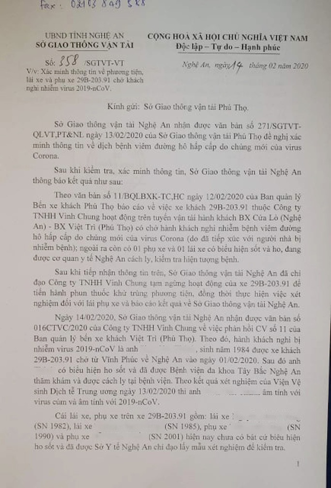 Lấy mẫu xét nghiệm Covid-19 của lái, phụ xe chở khách từ Vĩnh Phúc về Nghệ An - Ảnh 1. Lấy mẫu xét nghiệm Covid-19 của lái, phụ xe chở khách từ Vĩnh Phúc về Nghệ An - Ảnh 1.