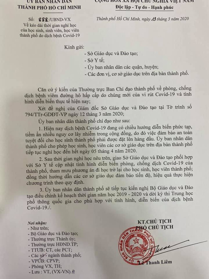 TP HCM cho học sinh nghỉ học đến hết ngày 5-4 - Ảnh 1. TP HCM cho học sinh nghỉ học đến hết ngày 5-4 - Ảnh 1.