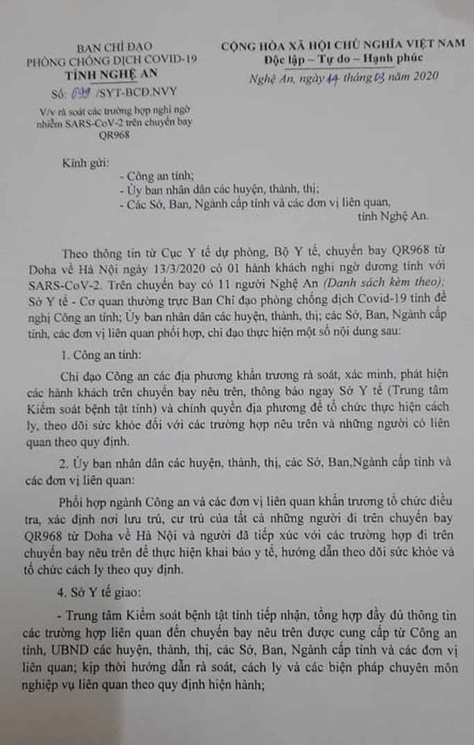 Nghệ An “hỏa tốc” tìm 11 người đi cùng chuyến bay nghi có người mắc Covid-19 - Ảnh 1. Nghệ An “hỏa tốc” tìm 11 người đi cùng chuyến bay nghi có người mắc Covid-19 - Ảnh 1.