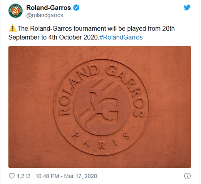 Federer có thể dự Roland Garros diễn ra vào tháng 9-2020 - Ảnh 2. Federer có thể dự Roland Garros diễn ra vào tháng 9-2020 - Ảnh 2.