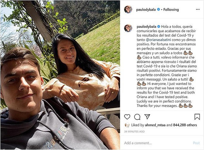 Paulo Dybala nhiễm Covid-19, Juventus lo vỡ trận - Ảnh 1. Paulo Dybala nhiễm Covid-19, Juventus lo vỡ trận - Ảnh 1.