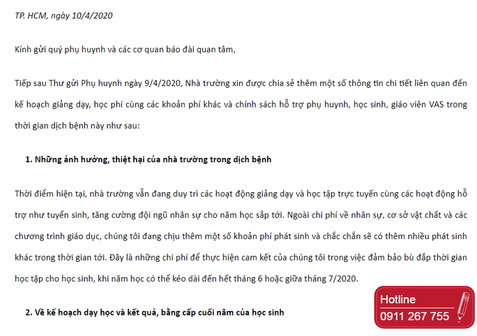 Phụ huynh sốc vì trường giữ mức học phí cả trăm triệu khi học trực tuyến - Ảnh 1.