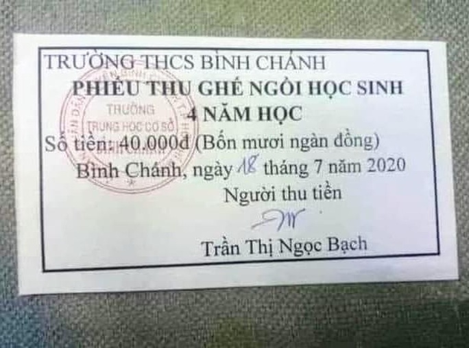 Trường thu tiền ghế ngồi học sinh: Đã trả lại tiền cho từng phụ huynh - Ảnh 1. Trường thu tiền ghế ngồi học sinh: Đã trả lại tiền cho từng phụ huynh - Ảnh 1.
