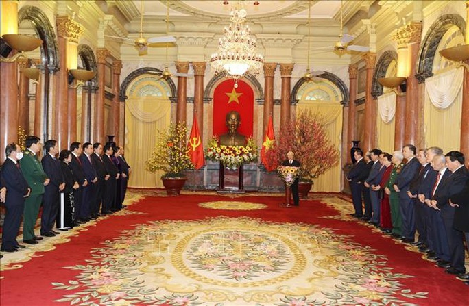 Tổng Bí thư, Chủ tịch nước Nguyễn Phú Trọng chủ trì gặp mặt, chúc Tết - Ảnh 3.