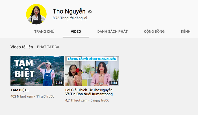 Youtuber Thơ Nguyễn ẩn toàn bộ video, dừng kiếm tiền trên YouTube - Ảnh 1.