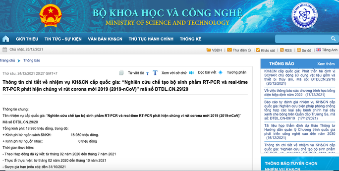 Bộ KH-CN thông tin chi tiết về bộ kit xét nghiệm của Công ty Việt Á - Ảnh 1.