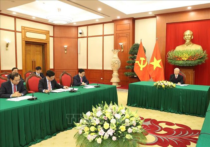 Tổng Bí thư, Chủ tịch nước Nguyễn Phú Trọng điện đàm với Thủ tướng Nhật Bản - Ảnh 1.