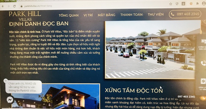 Đề nghị xử lý quảng cáo sai sự thật về dự án Park Hill Villas - Ảnh 1.