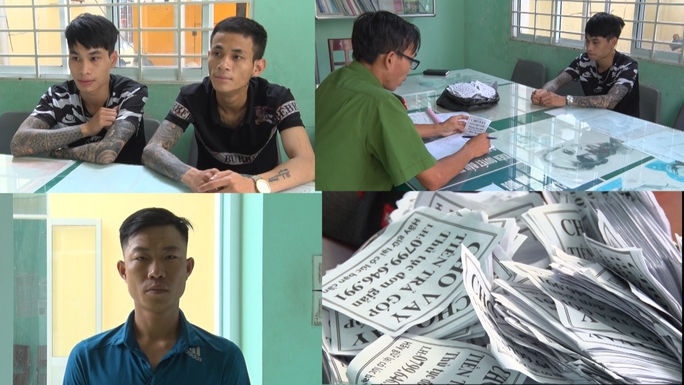 CLIP: Công an buộc 7 đối tượng đi nhặt, xóa từng tờ rơi tín dụng đen - Ảnh 2.