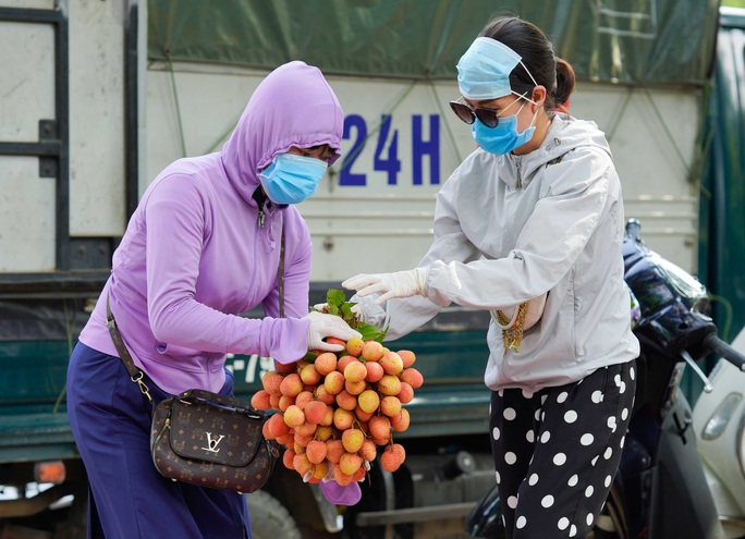 Đội nắng, xếp hàng mua vải ủng hộ nông dân Bắc Giang - Ảnh 1.