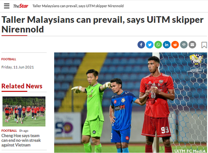 Báo chí thể thao Malaysia viết gì trước trận chạm trán tuyển Việt Nam? - Ảnh 7. Báo chí thể thao Malaysia viết gì trước trận chạm trán tuyển Việt Nam? - Ảnh 7.