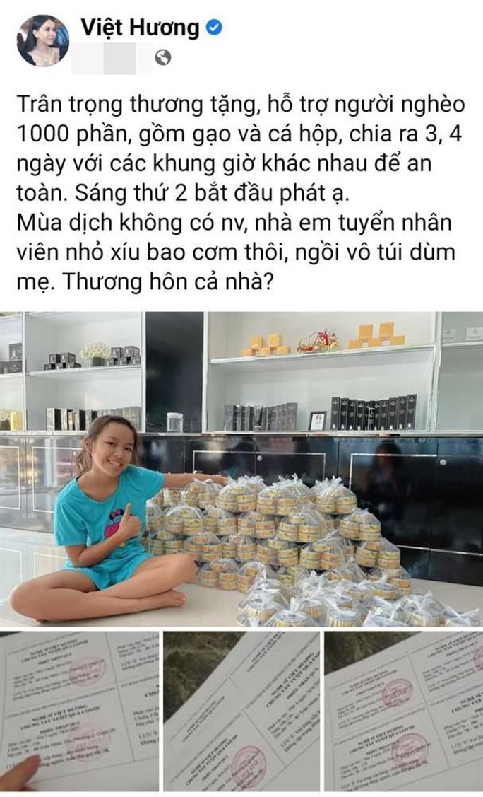Việt Hương lên tiếng khi bị chỉ trích phát phiếu tặng quà giống đi xin - Ảnh 1.