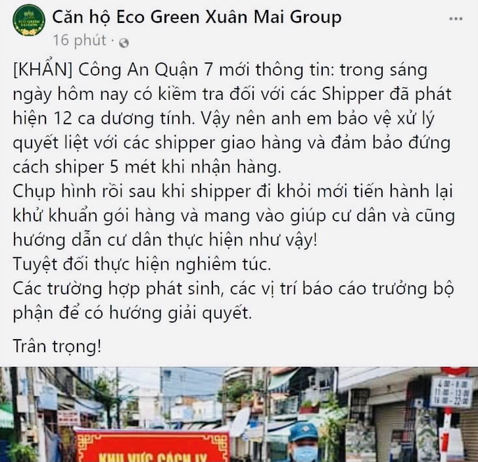 Công an lên tiếng về thông tin 12 shipper mắc Covid-19 ở quận 7 - Ảnh 1.