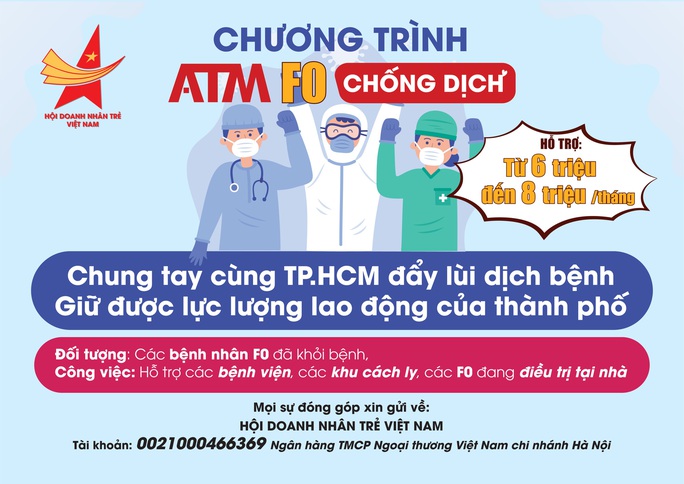 Hội Doanh nhân trẻ Việt Nam phát động chương trình ATM F0 chống dịch - Ảnh 1.