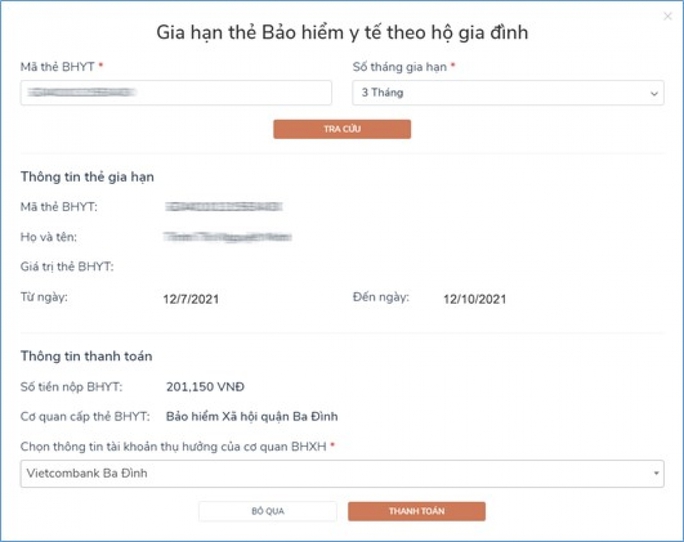 Cách đóng BHXH tự nguyện, gia hạn BHYT hộ gia đình trên Cổng Dịch vụ công Quốc gia - Ảnh 3.