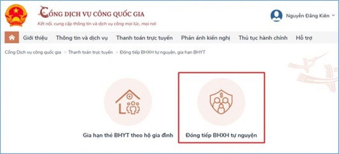 Cách đóng BHXH tự nguyện, gia hạn BHYT hộ gia đình trên Cổng Dịch vụ công Quốc gia - Ảnh 9.