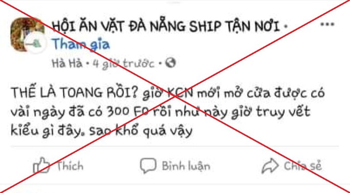 Trưởng nhóm Facebook ăn vặt Đà Nẵng bị phạt vì lưu truyền thông tin sai sự thật - Ảnh 1.