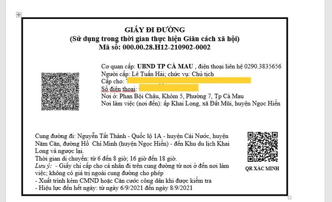 Người dân Cà Mau ngồi nhà bấm điện thoại nhận giấy đi đường - Ảnh 3.