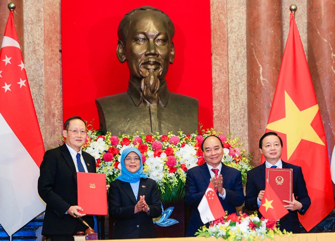 Chủ tịch nước Nguyễn Xuân Phúc chủ trì Lễ đón Tổng thống Singapore - Ảnh 18.
