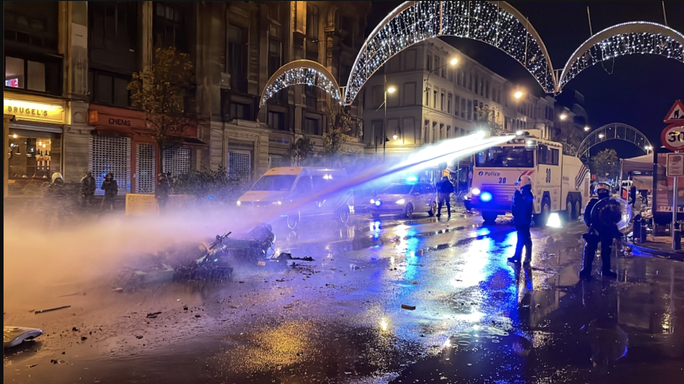 Bỉ thua thảm Morocco, CĐV bạo động trên đường phố Brussels - Ảnh 2.