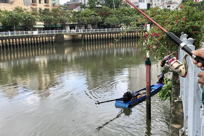 Clip: Ngang nhiên chích điện bắt cá trên kênh Nhiêu Lộc - Thị Nghè - Ảnh 9.