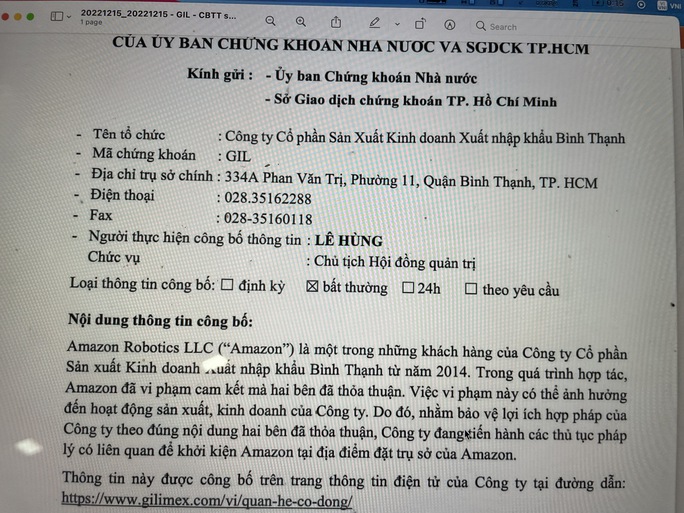 Gilimex lên tiếng về vụ kiện Amazon đòi bồi thường 280 triệu USD - Ảnh 1.