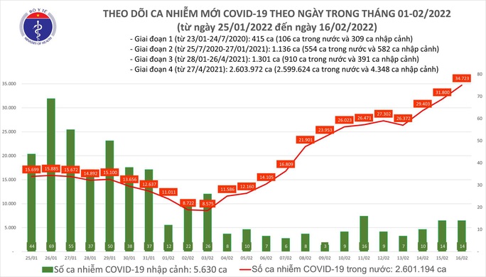 Dịch Covid-19 hôm nay: Số mắc Covid-19 tăng cao với 34.737 F0, số tử vong giảm - Ảnh 1.