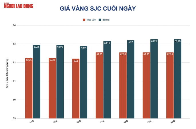 Giá vàng hôm nay 21-2: Vàng SJC tiếp tục ở vùng đỉnh - Ảnh 2.