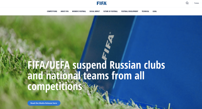 FIFA và UEFA cấm bóng đá Nga tham dự mọi giải đấu quốc tế - Ảnh 1.